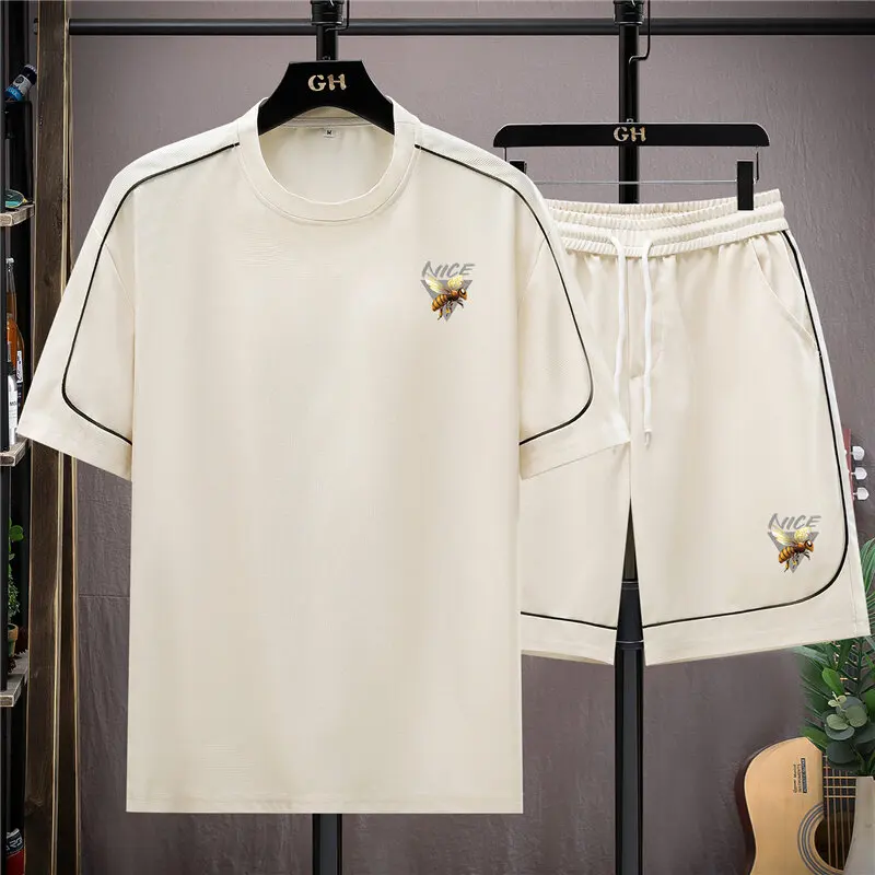 2025 Summer Waffle 2 Piece Set T-shirts+shorts Men's Sets Sports Set Basketball Running Social Outdoors Streetwear Suits