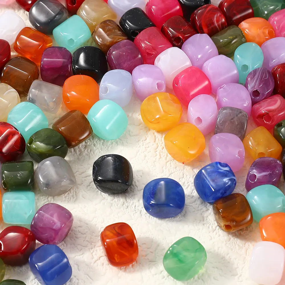 50 Stück Acrylperlen in verschiedenen Farben, 11×8 mm, unregelmäßige glänzende lose Abstandsperlen für die Schmuckherstellung, DIY-Armband- und Halskettenzubehör – Detail 1