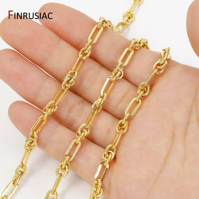 

18K Gold Plated Brass Thick Chain For Jewelry Accessories,Heavy Knotted Chain For DIY Necklace Bracelet Making Accessories