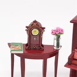 1:12 Dollhouse Halls Classic Table Clock Furniture Mini Miniature Living Room Simulation Doll House Accessory
