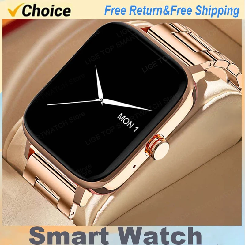 2025 New Call Smart Watch Women Custom Dial Waterproof Smartwatch Android IOS Bluetooth Call Music Watches Girls' Bracelet+Box