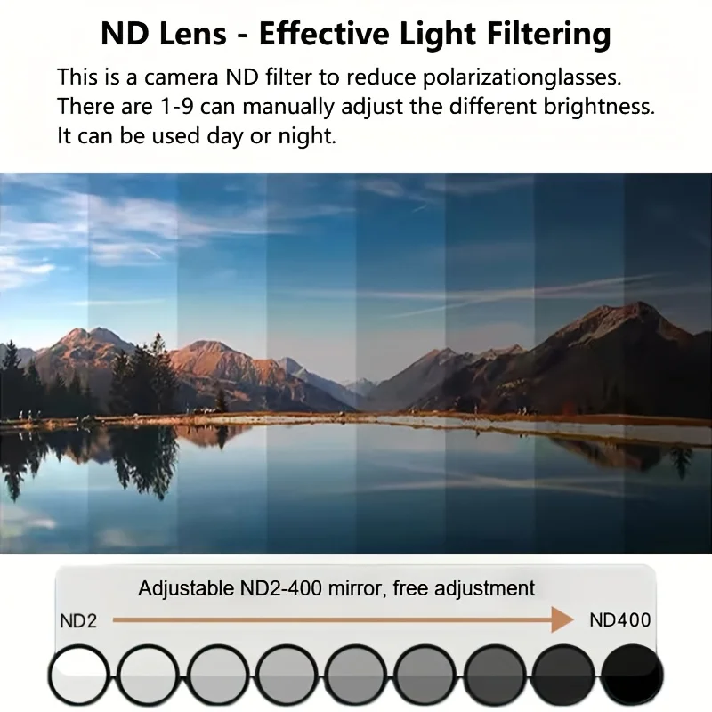 ND2-400 9 Level Manual Adjustable Dimming Polarized Sunglasses Men Women Fishing Punk Round Glasses Driving Eyeglasses ND Filter