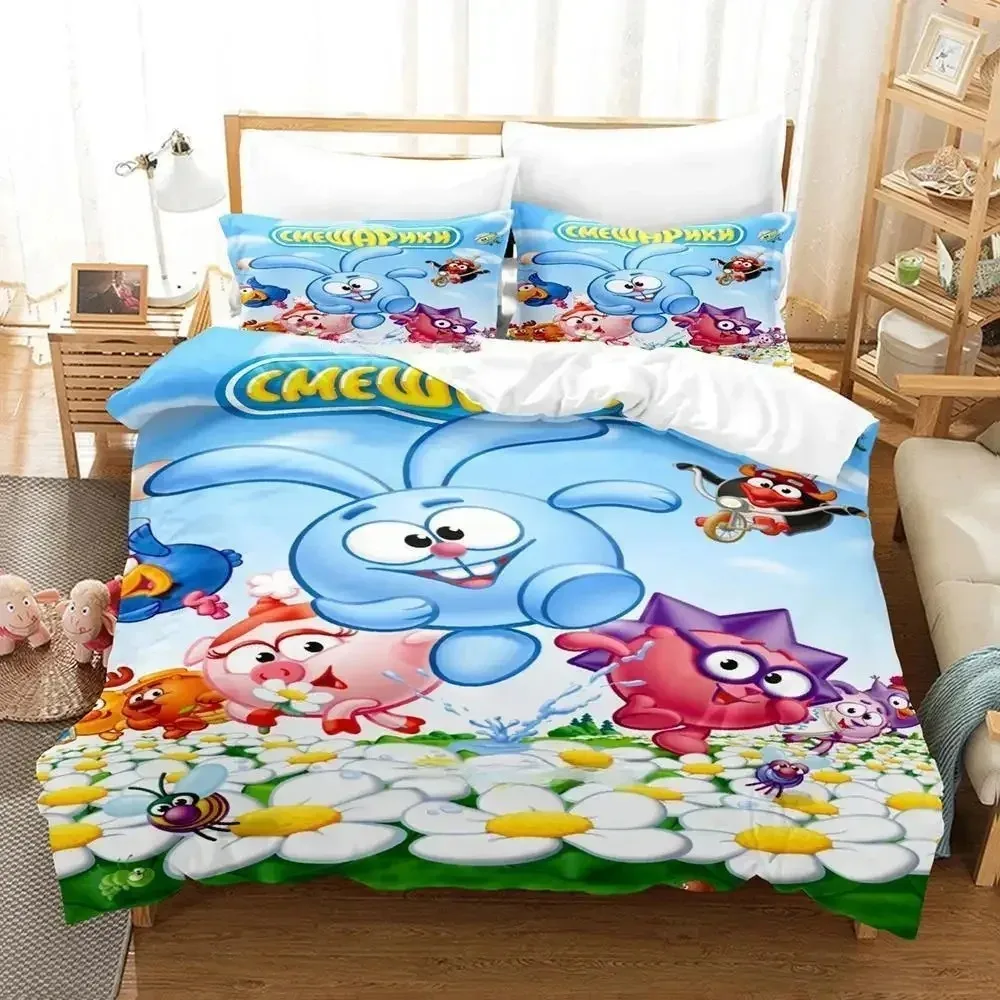 

Smeshariki Bedding Set Single Twin Full Queen King Size Bed Set Adult Kid Bedroom Duvet cover Sets 3D Print Anime Bed Sheet Set