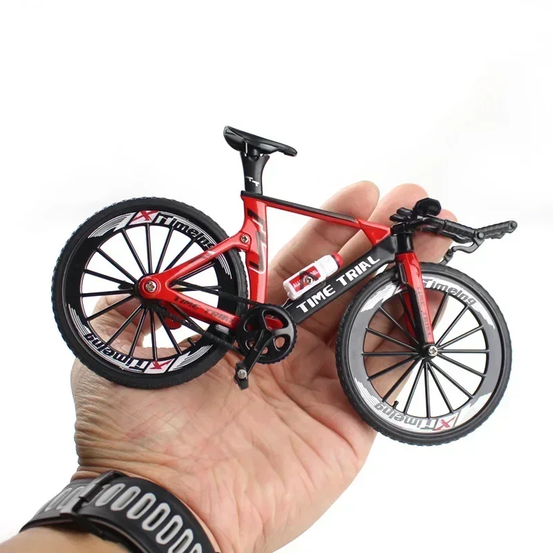 1:10 Mini modello di bicicletta in lega pressofuso in metallo dito mountain bike giocattolo da corsa Bend Road simulazione collezione di giocattoli per bambini