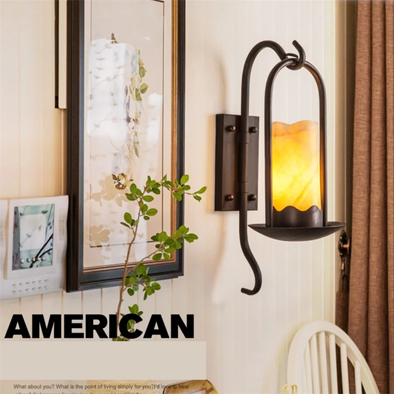 ·BELLE Indoor Wall Light Sconces Dolomite Candle Shape Lamps Classical Fixture Decorative For Home