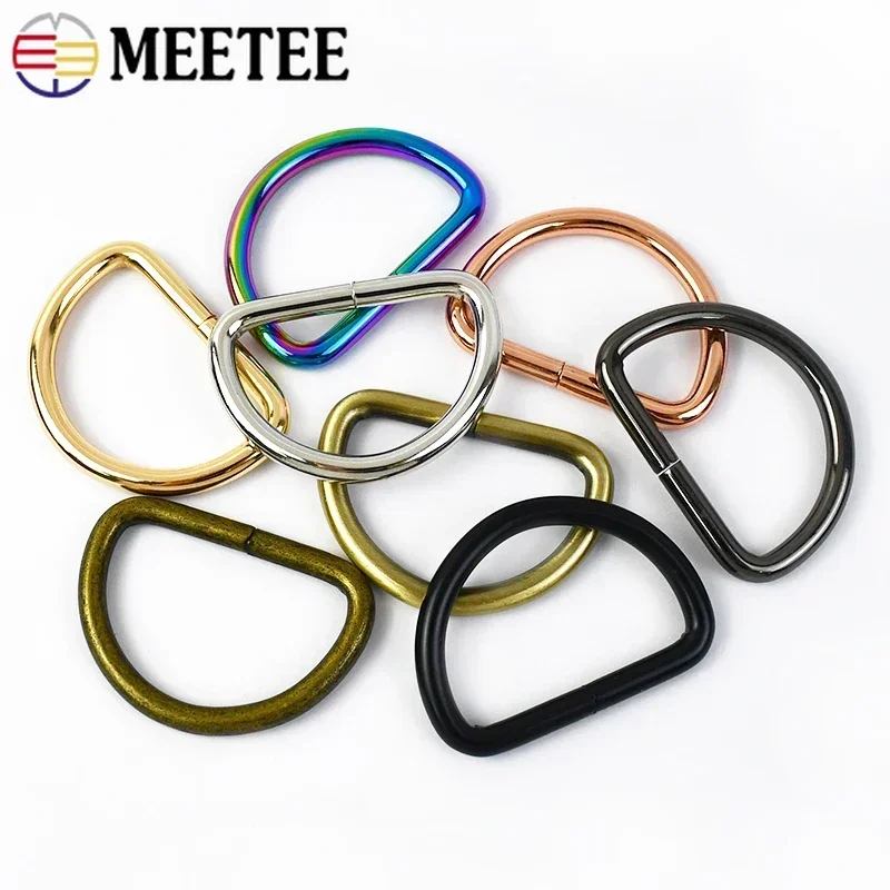 

30Pcs 13-50mm Metal D Ring Buckle D-ring for Bag Strap Hook Rings Backpack Webbing Dog Collar Loop Keychain Clasp Accessories