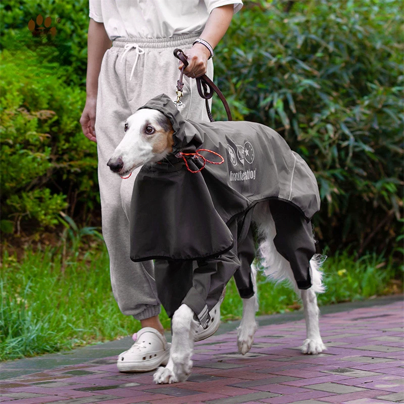 New Pet Rain Coat, Adjustable Big Dog Raincoats, Full Package of Medium and Large Dog Pressure Glue Four-legged Hooded Poncho