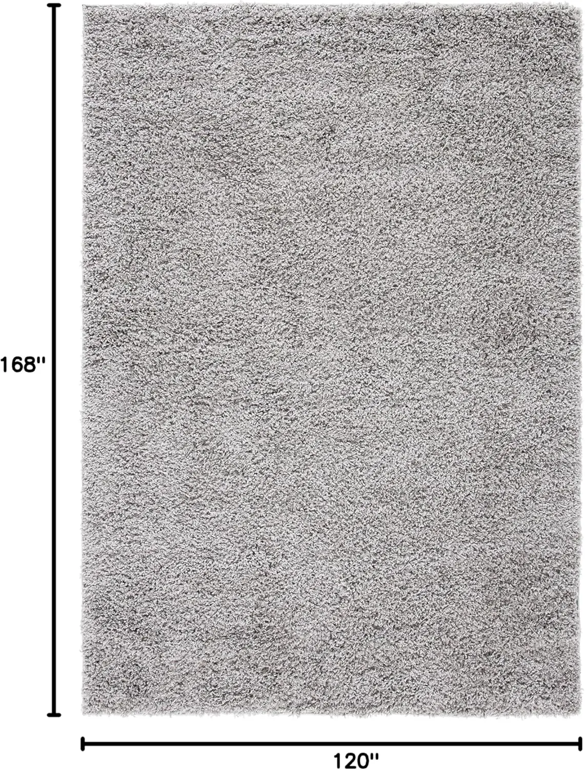 Safavieh Venus Shag Collection Area Rug - 10' X 14', Grey, Solid Design, Non-Shedding & Easy Care, 1.8-Inch Thick Ideal For