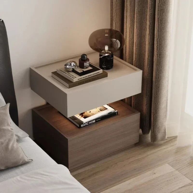 Multi-functional Walnut solid wood bedside table household bedroom bedside storage sturdy and durable