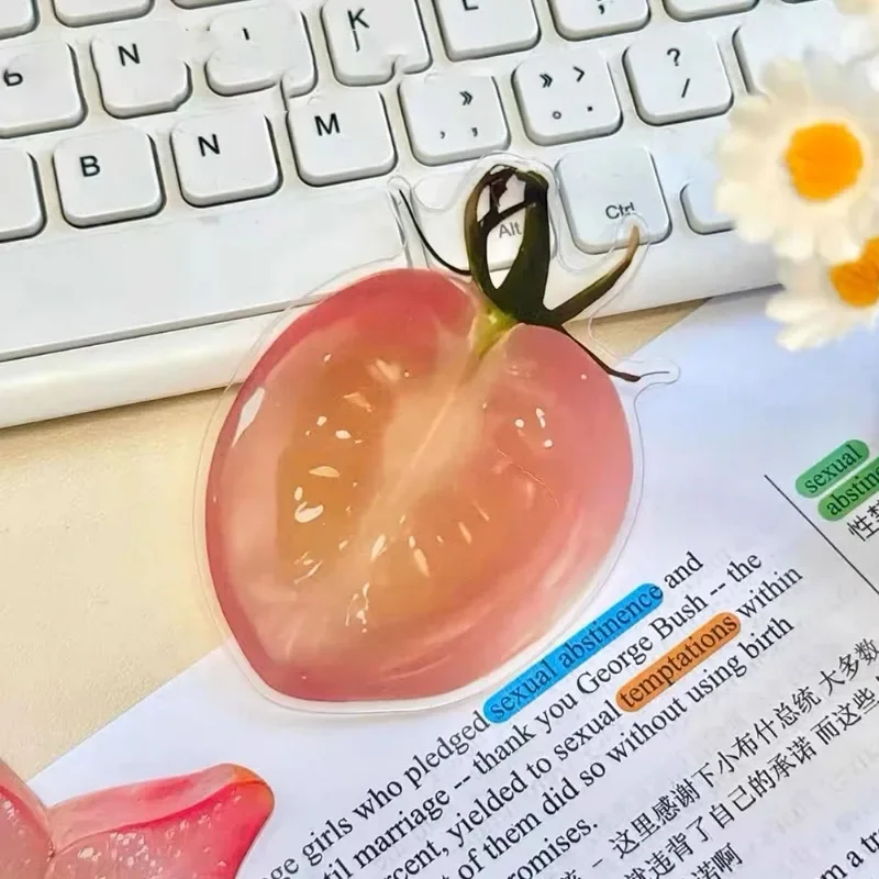 3D Fruit Slice Bookmark Cute Plastic Reading Photo Prop Anti Slip Wide Thick Stationery Gift for Books Magazines 11 Types
