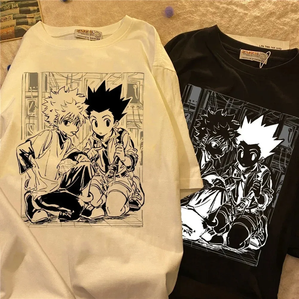 Women T-shirts Y2k Kawaii Tops Hunter X Hunter Tshirt Killua Zoldyck Anime T-shirt Short Sleeve Manga Tee Shirt Female Clothes