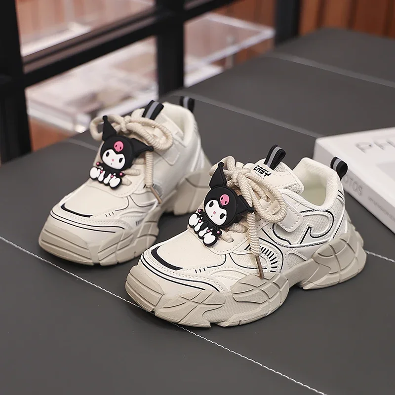 

Cute Girl's Sneakers Cartoon Kuromi Melody Children Tennis Shoes Fashion Versatile Causal Classic Kids School Basketball Shoes