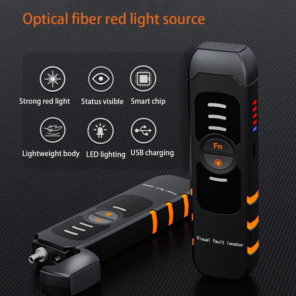 Fiber Optic Tester Pen Type Red Light Visual Fault Locator Rechargeable Optical Cable Test Optical Power Meter B3S05 5Mw