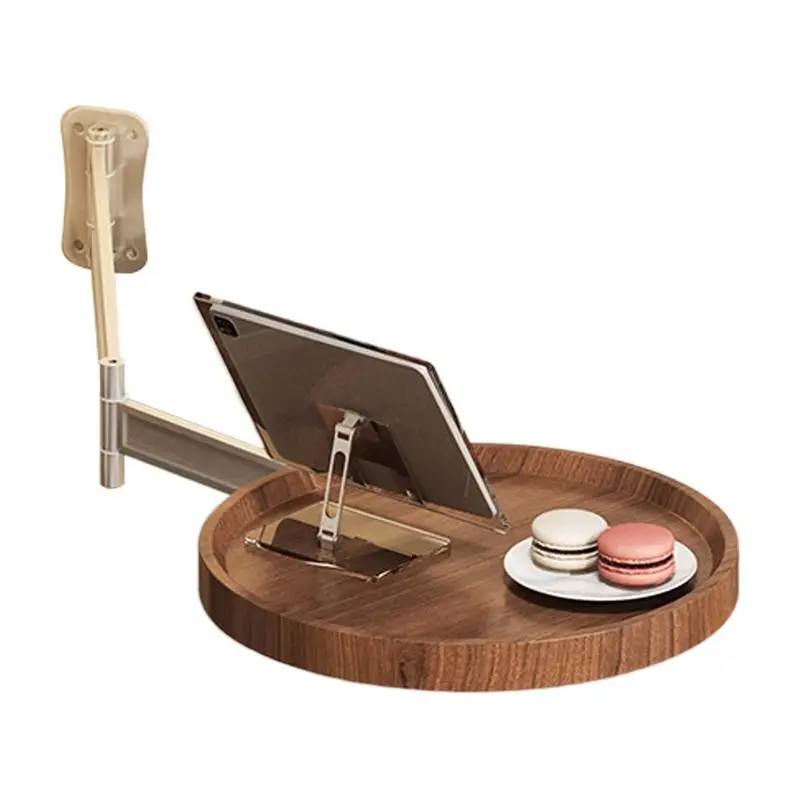 

Wall Mounted Foldable Sofa Side Table Rotation Foldable Coffee Table with Retractable Panel Shelf Bedside Floating Side Table