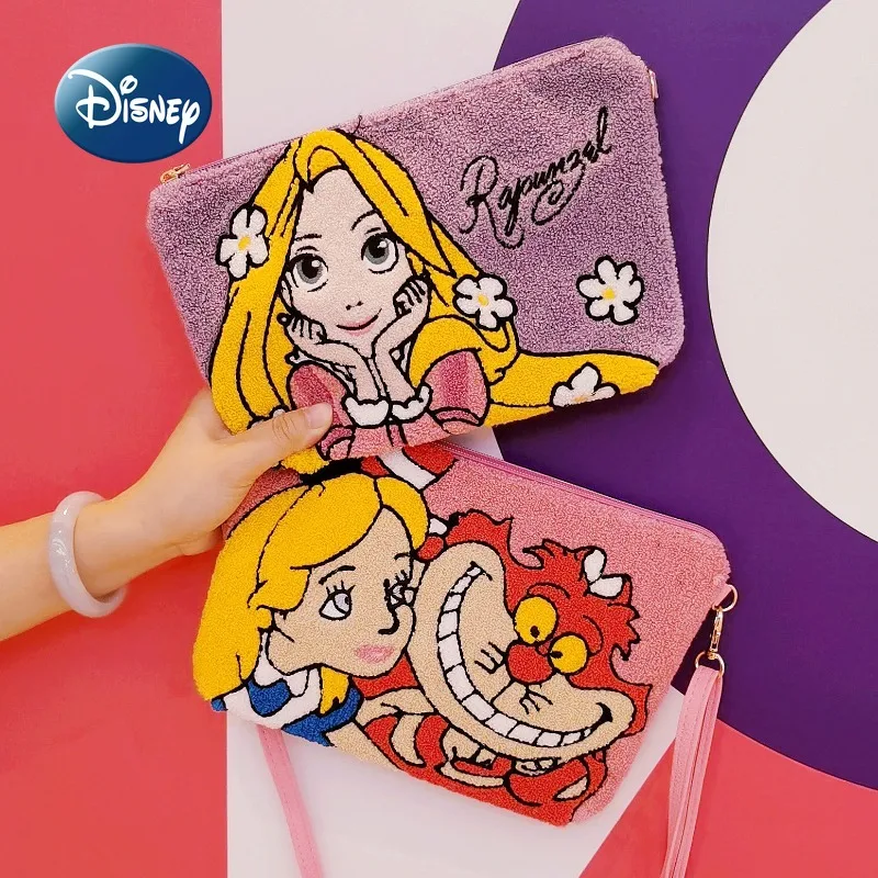 

Disney New Mini Plush Shoulder Bag Cartoon Cute Embroidery Women's Mini Shoulder Bag High Quality Storage Casual Women's Bag