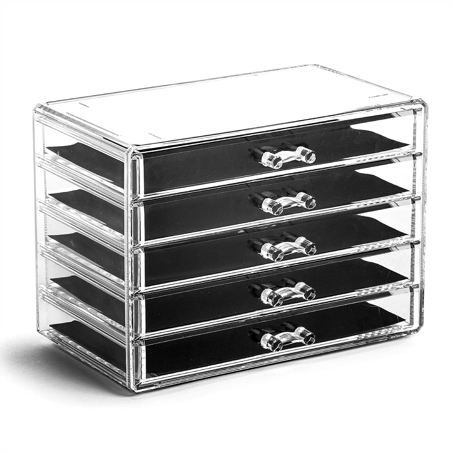

Clear Acrylic Makeup Drawer Organizer with 5 Drawers for Vanity Desk Storage
