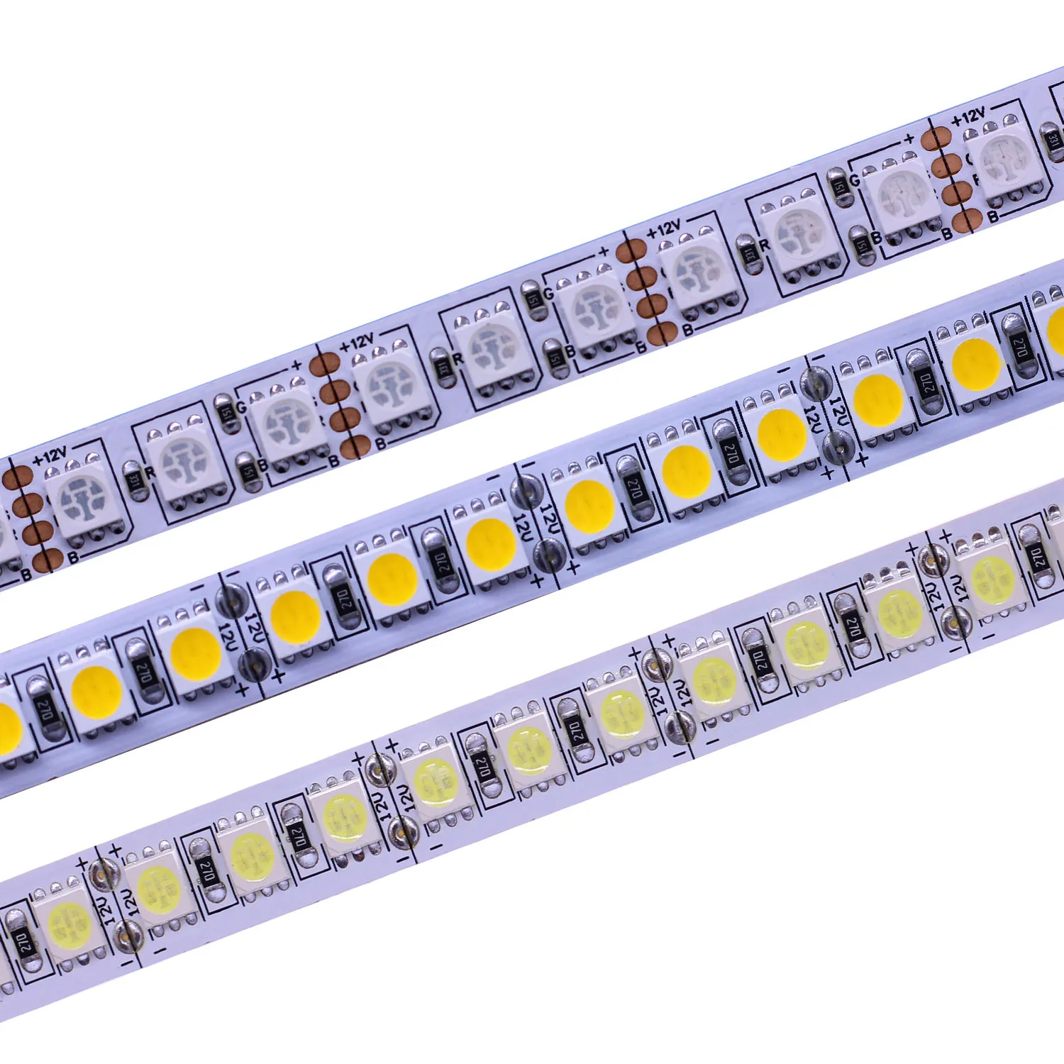 IP20 IP65 IP67 Tube waterproof LED Strip 5050 DC12V 24V 120LEDs/m Flexible LED Light Warm white/White RGB Neutral whiteLED Strip