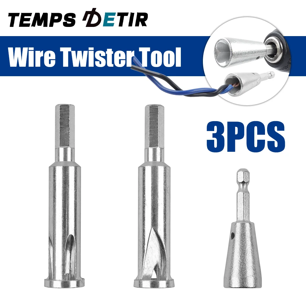 

Набор из 3 инструментов для быстрой скрутки проводов, эффективный скручиватель для электродрели, поворотный соединитель для обмотки проводов, многофункциональный профессиональный инструмент для электрика