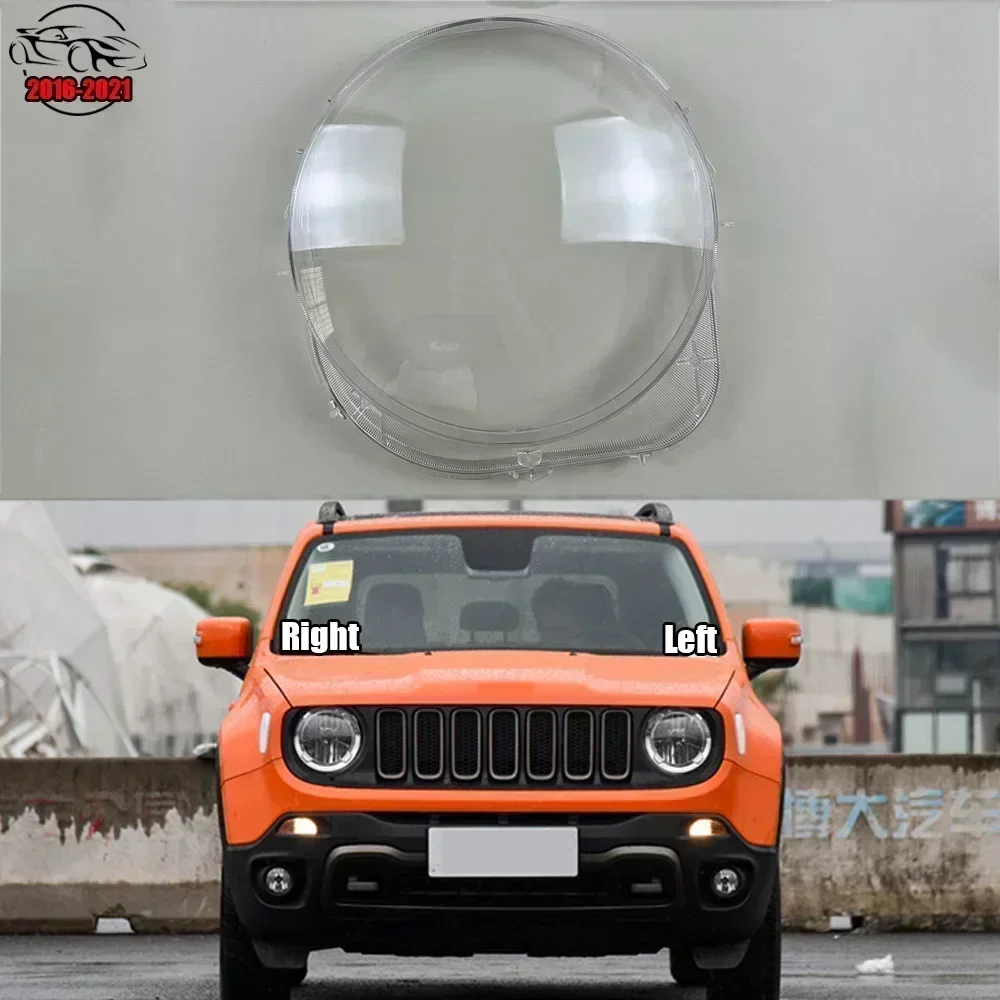 

For Jeep Renegade 2016-2021 Headlamp Cover Transparent Lamp Headlight Shell Lens Plexiglass Replace Original Lampshade