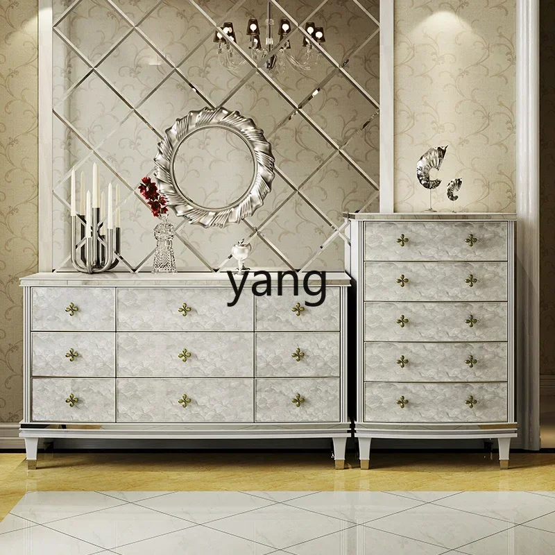 LH light luxury chest, shell inlaid with bright paint, nine chest cabinets, living room, bedside high-grade chest cabinets