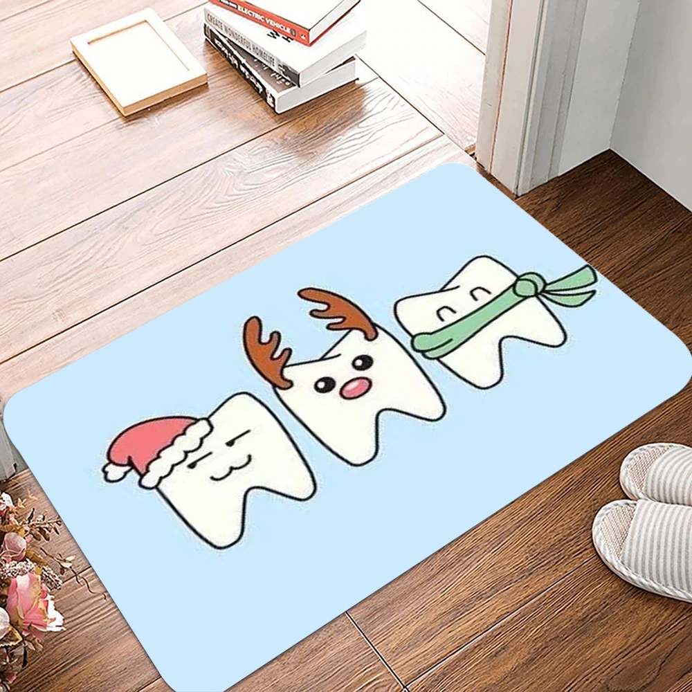 Christmas Dentist Tooth Dental Hospital Floor Mat Balcony Living Room Carpets Doormat Entrance Door Kitchen Rug Home Rugs