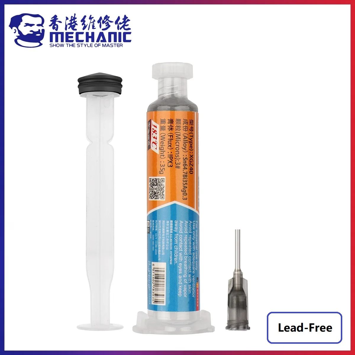 

MECHANIC XGZ40 Solder Tin Paste 183℃ Sn64.7/Bi35/Ag0.3 Lead-Free Soldering Flux for PCB BGA Board Repair CPU LED Rework Tool Set