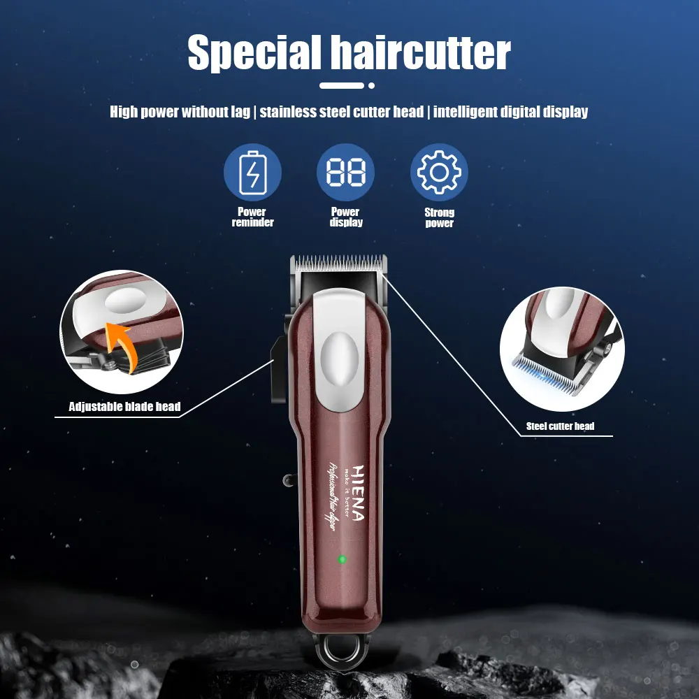

Professional Hair Clipper with Alloy Body High-End Hair Trimmer LED Digital Display Electric Reciprocating Action