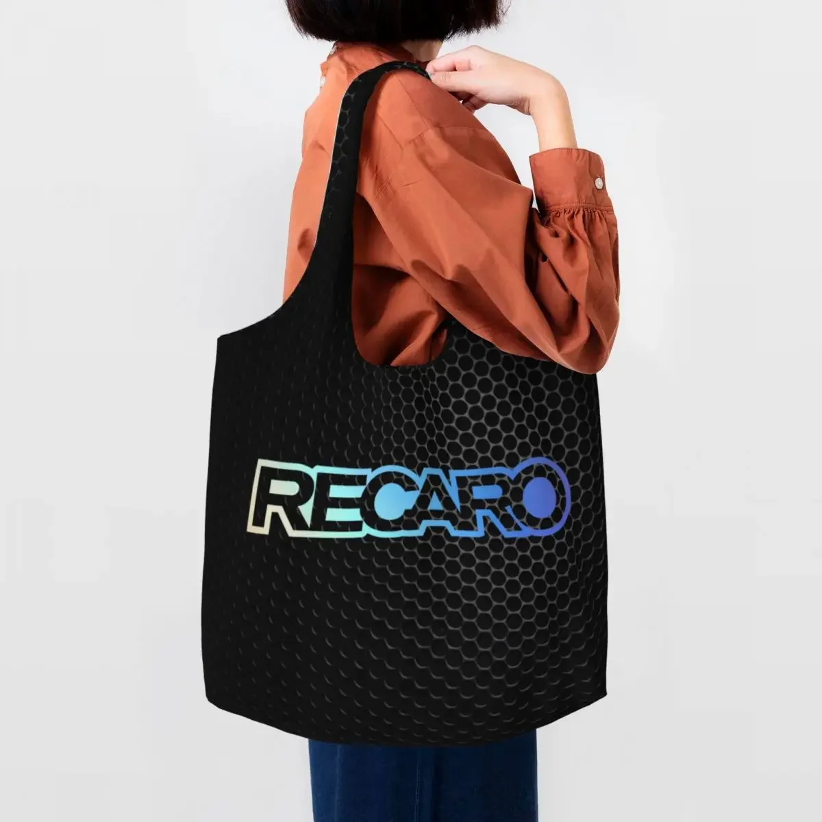 Custom Cute Printed Recaros Logo Shopping Tote Bag Reusable Canvas Shoulder Shopper Bags Photography Handbags