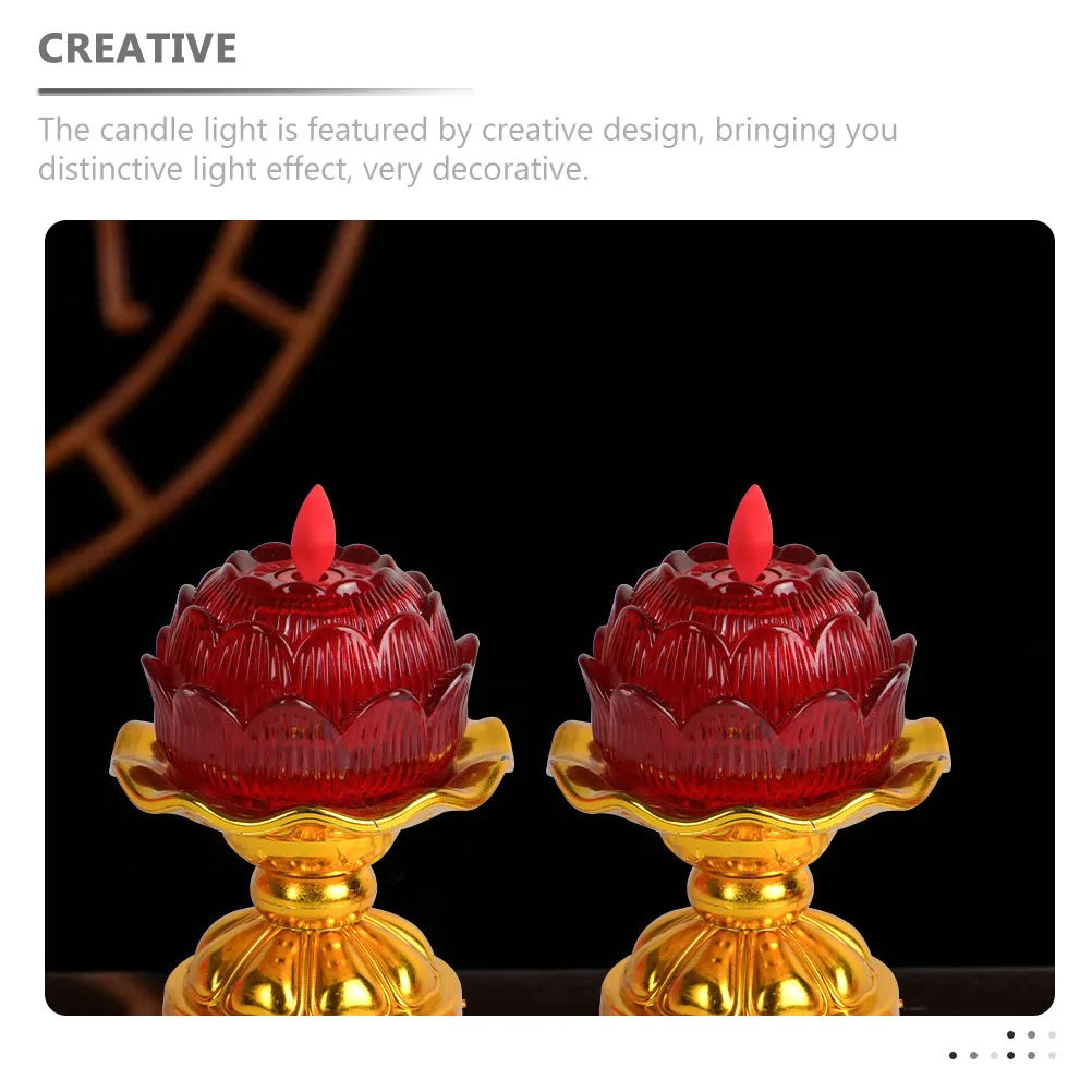 

2 Pcs Electronic Light Flameless Flickering Candles Led Electric Votive Tea Lights Red Wedding