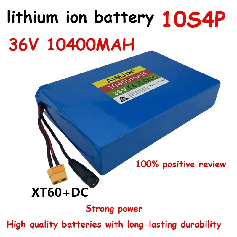 

36V 10S4P 10400mAh Lithium-ion Battery Pack High Quality with BMS for Electric Bicycle Scooter Battery Replacement