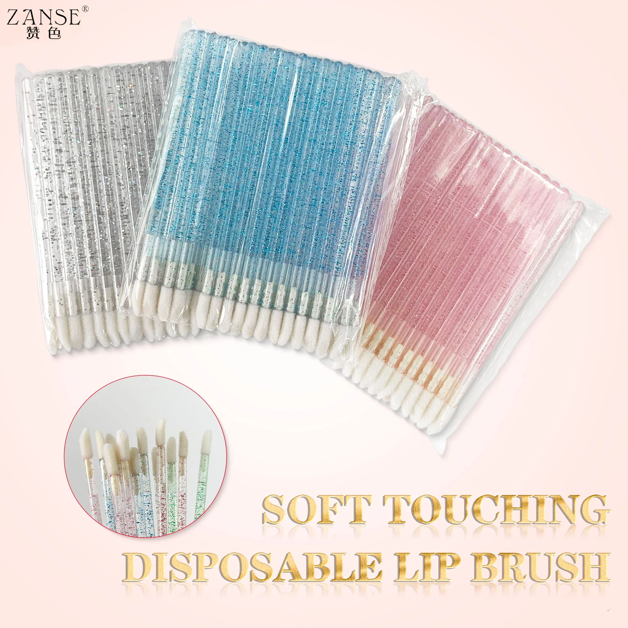 ZANSE 50pcs คริสตัลมาสคาร่า Applicator เพชรทิ้งแปรงเครื่องสําอางค์แปรงขนตาผู้หญิง Make Up แปรงเครื่องมือ