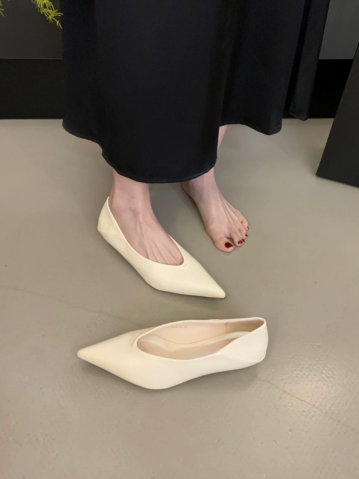 2026 Neue Marken-Damenpumps Elegante Dünne High Heels Modische Spitze Flache Slip-On Schuhe – Detail 21
