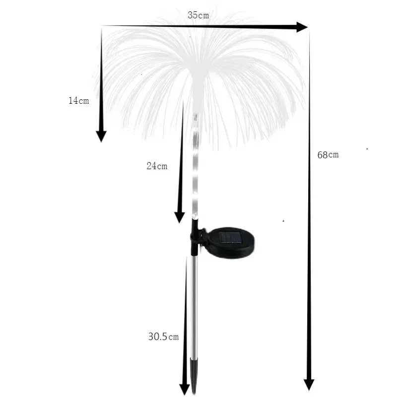 Solar wasserdichte Quallenlampe für den Außenbereich, Garten, Rasen, dekorative Lampe, Hofatmosphäre, einsteckbare dekorative farbige Lampe