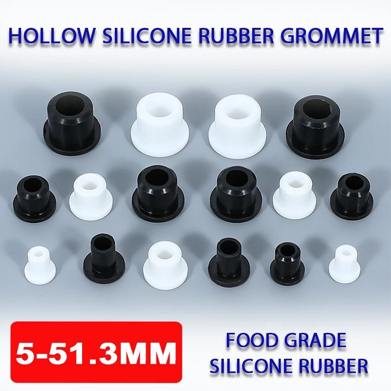 Hollow Silicone Rubber Grommet Hole Plug End Cap Bung Wire Cable Protect Bush Through Hole Inserts O-ring Sealed Gasket