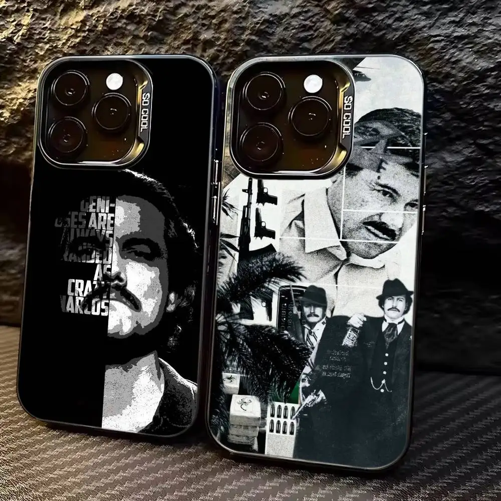 

TV N-Narcos Series Pablo Escobar Phone Case For iPhone 17,16,15,14,13,12,11 Plus,Pro Max,XS,Colorful Silver Black Cover