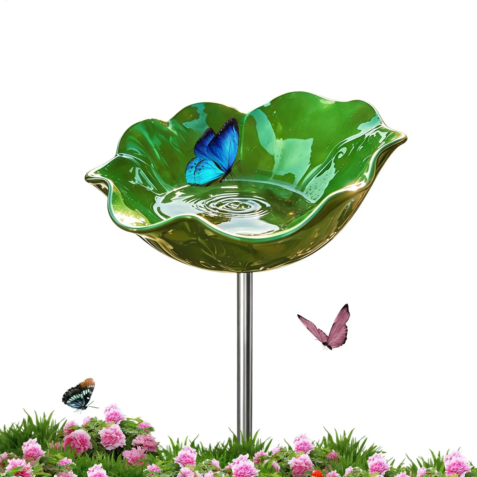 

Металлическая кормушка-купалка для пчел, устойчивая к погодным условиям, красочная, в форме цветка, для питья птиц, колибри, для улицы, двора, сада
