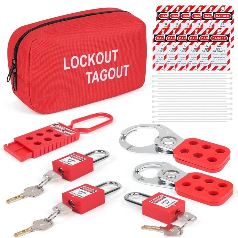 Lockout Tagout Kit electric-Group Lockout Haspstags,Lock Out Industrial Tools 2 Key Per Lock Per Facotory Protect Safe