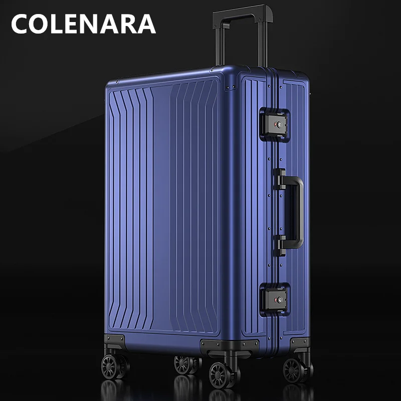 COLENARA The New Suitcase All Aluminum Magnesium Alloy Business Trolley Case 20 Inch Boarding 24 \