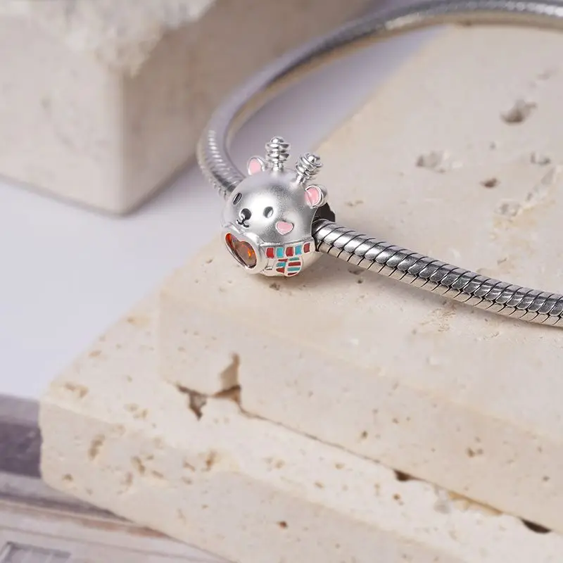 New Silver 925 Charms Penguin Bear Horse ciondola Charm bead Fit braccialetto Pandora originale gioielli fai da te per le donne