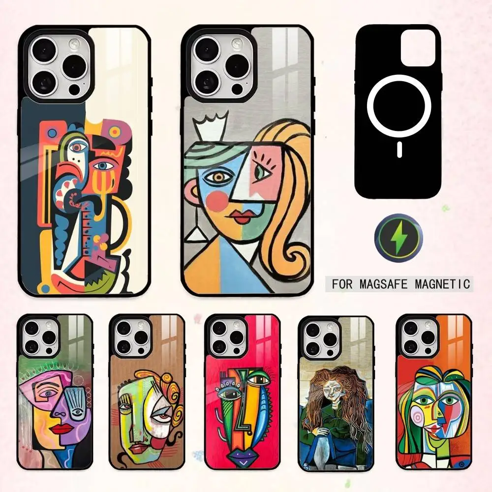 

P-Picasso A-Abstract A-Art P-Painting Phone Case For iPhone17,16,15,14,13,12,11,Pro Max Magnetic For Magsafe Wireless Charging