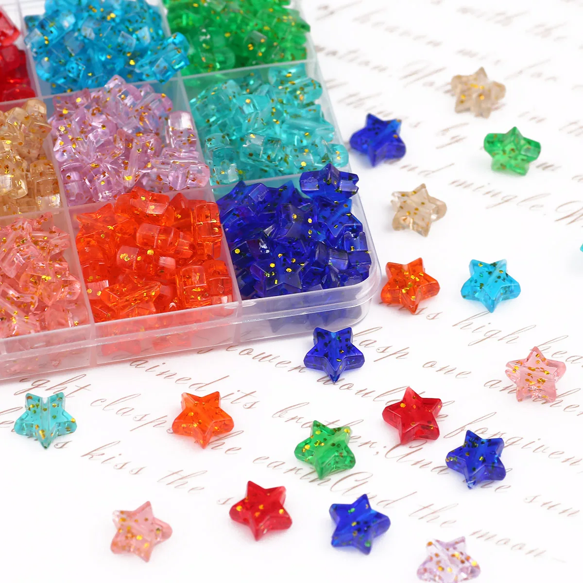 11 مللي متر خرز على شكل نجمة خماسية من الأكريليك باللون الوردي والبصل وألوان متعددة لصنع المجوهرات المصنوعة يدويًا-إكسسوارات خرز فضفاضة #4