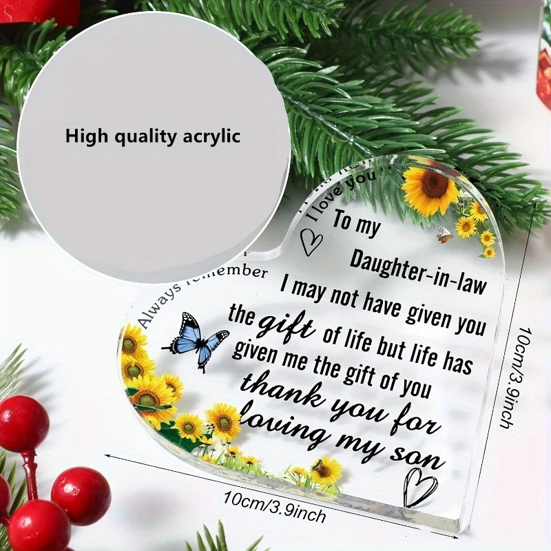 قلب أكريليك شفاف - هدية ملهمة لعيد الميلاد والزفاف للابنة والابن