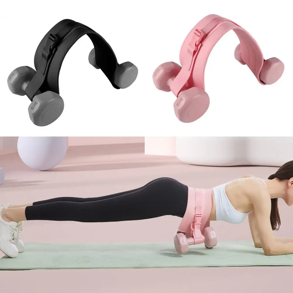 Plank Support Sports Belt Glute Bridge Workout Strap Portable Thrust Belt Dumbbells Set for Home Gym Workouts for Men for Butt image 5