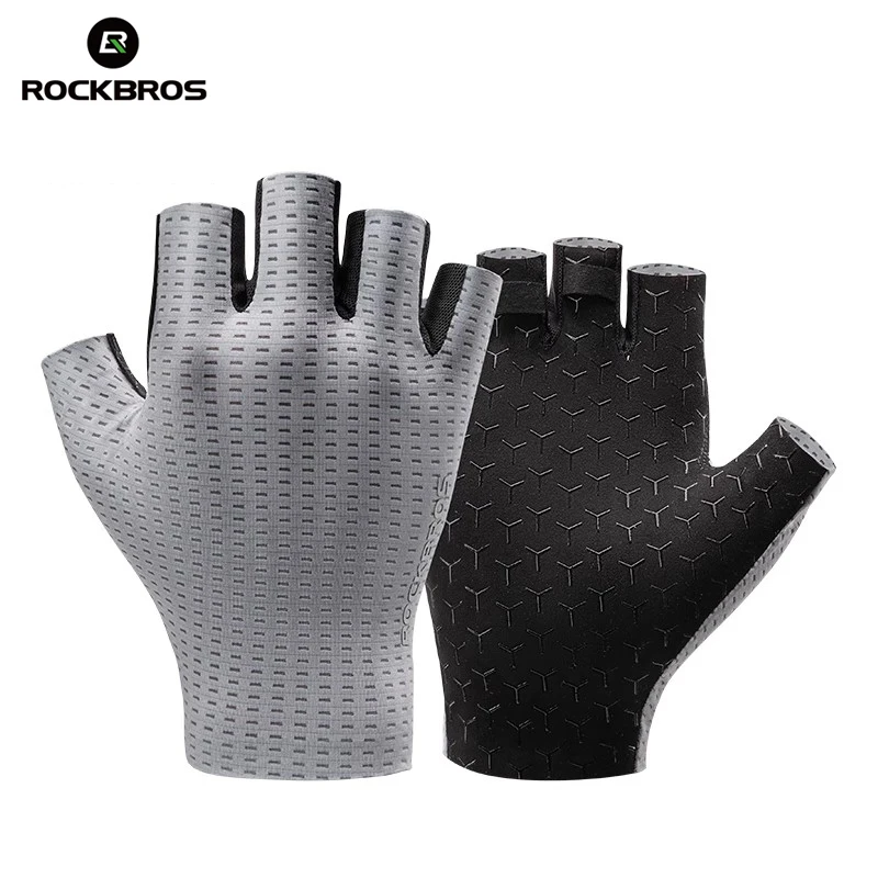 

ROCKBROS Women's Men's Cycling Gloves Summer Breathable Mtb Gloves SBR Shock-absorbing Half Finger Road Bike Gloves For Bicycle