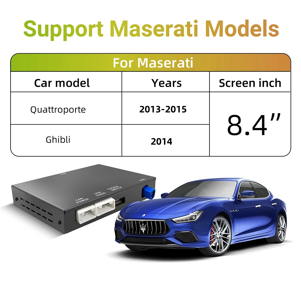 Wireless CarPlay Android Auto Retrofit Kit Decoder Box For Maserati Quattroporte Ghibli 2013 2014 2015 CarPlay Interface