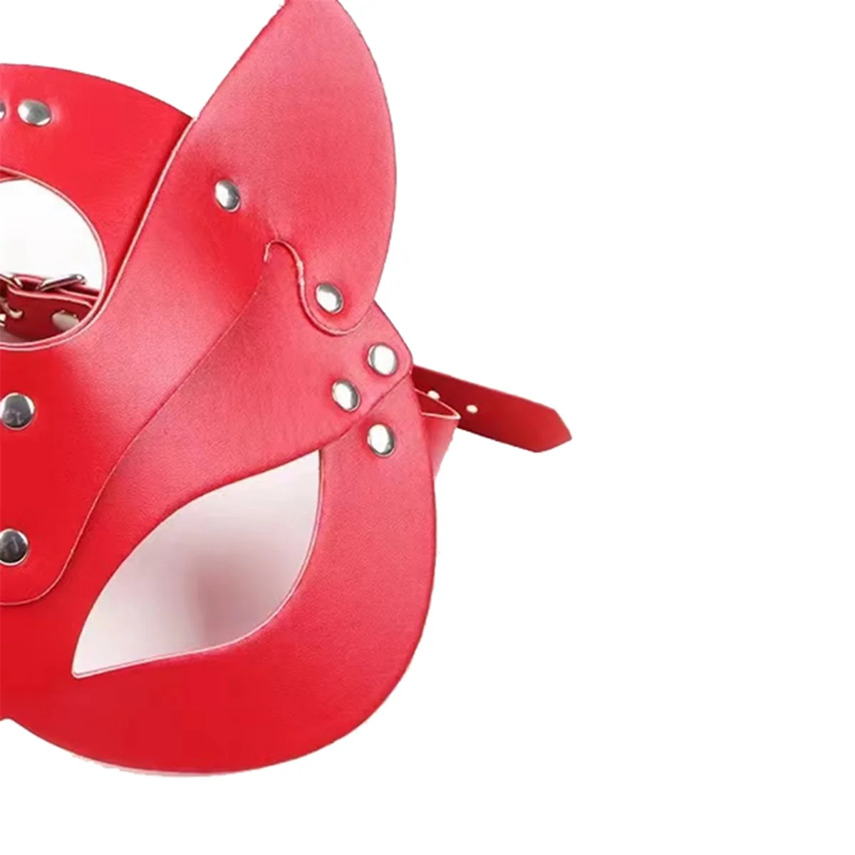 Women Cats Mask Half Face Cats Mask Leather Cats Ears Mask Cosplay Costume Accessory,Black HOT