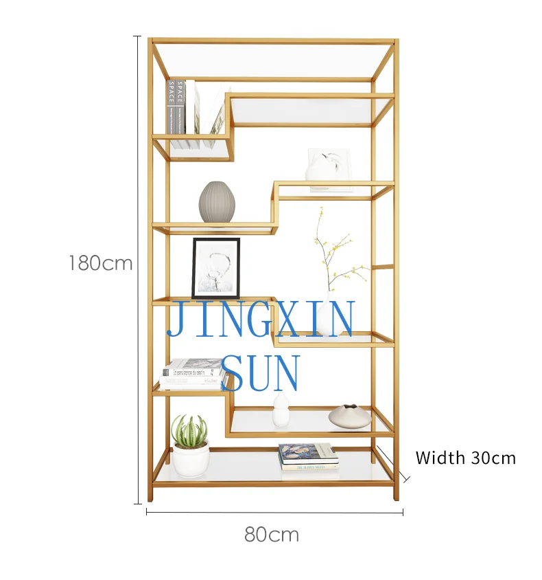 Heavy metal iron tempered glass wine rack display stand