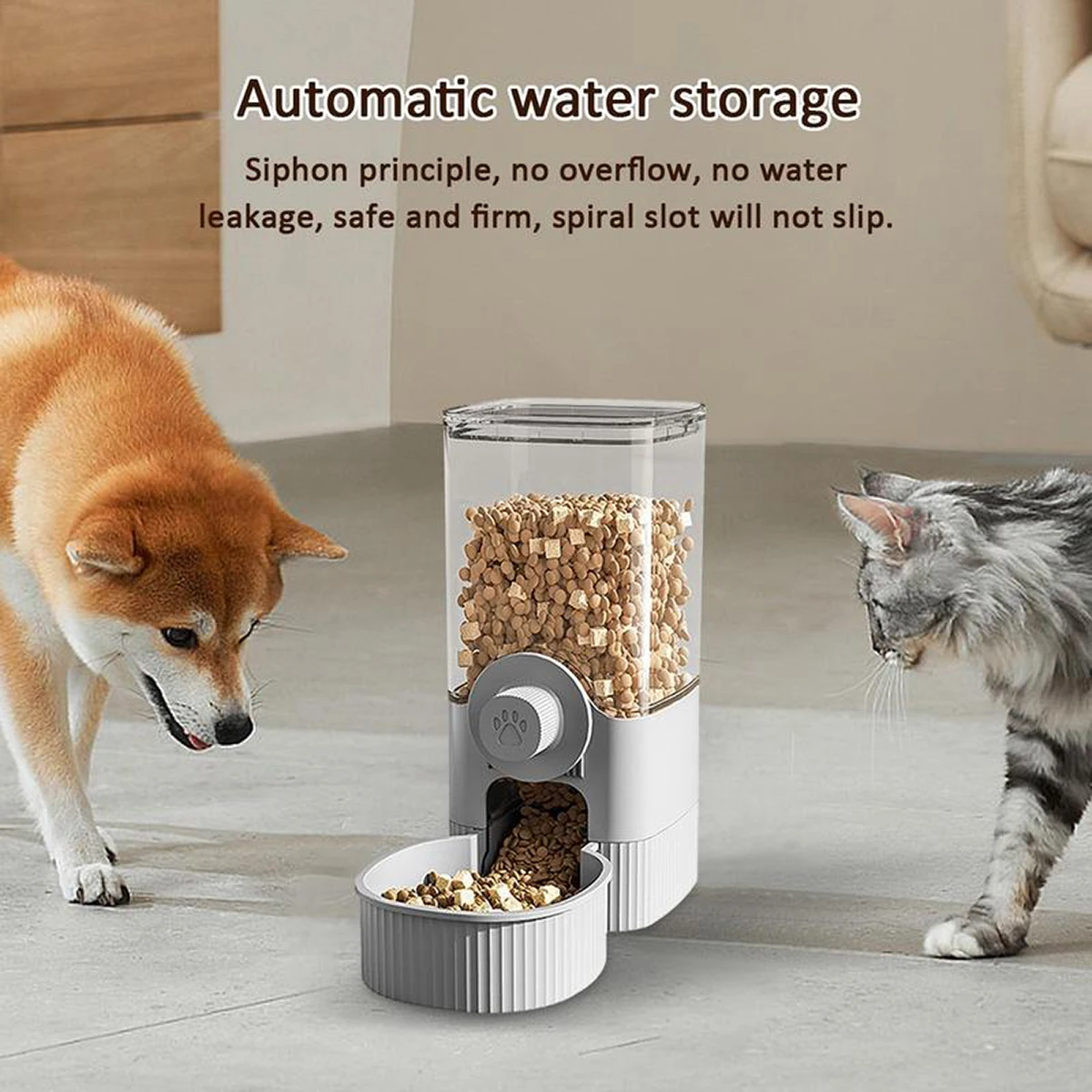 1.2L Automatic Pet Feeder Cage Hanging Bowl，Suitable for Small Puppy Cat Rabbit Food Container Dispenser Bowl