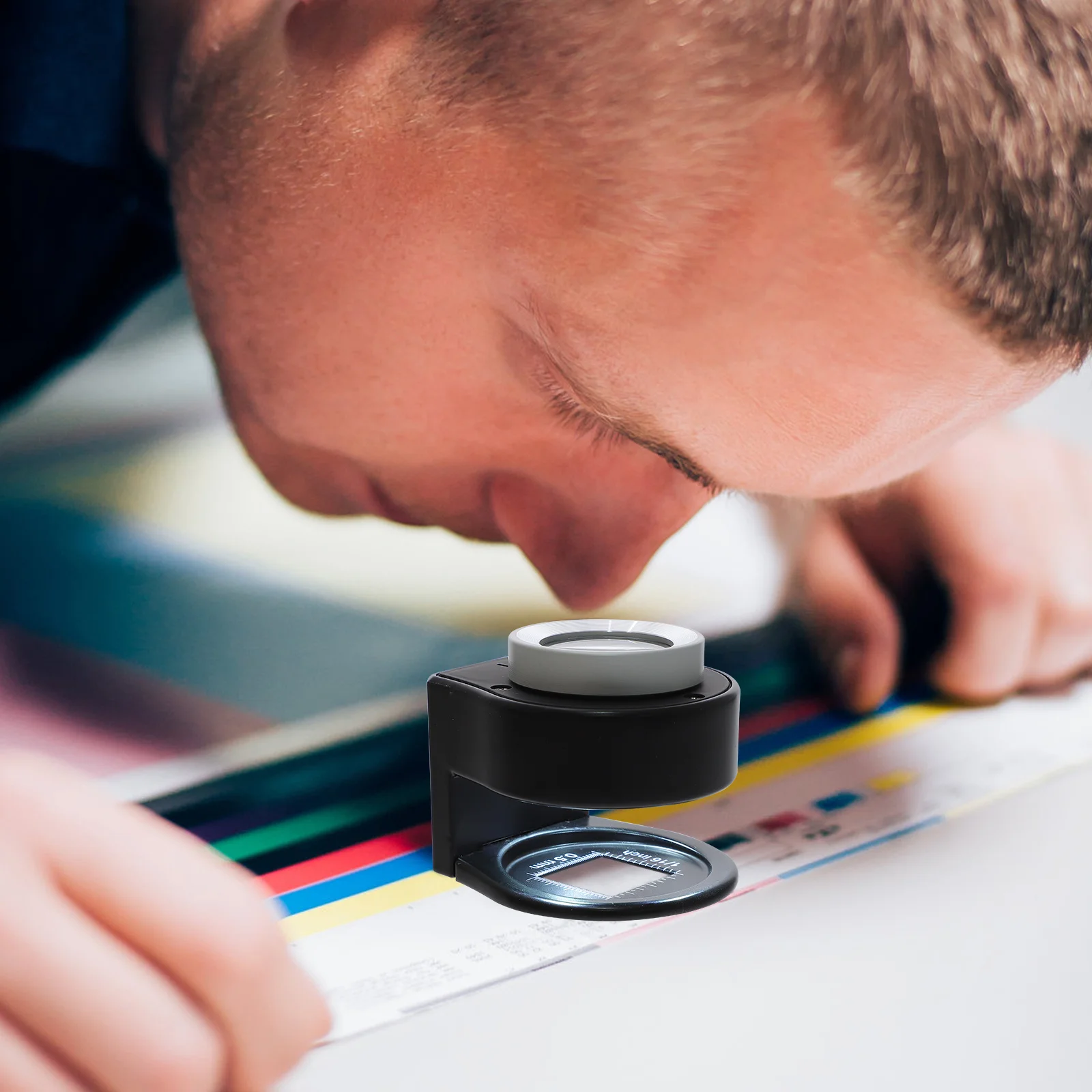 

30X Metal Grid Magnifier LED Desktop with Double Sided Lenses and Scale for Reading Repair Observation High Definition Standing