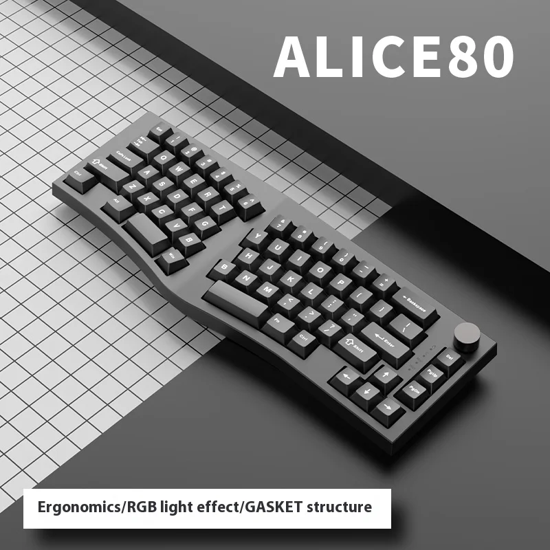 

Feker Alice80 Wired Rgb Hot Swappable Ergonomic Mechanical Keyboard Rgb Esports Game Office Computer Keyboard Multi-Scene